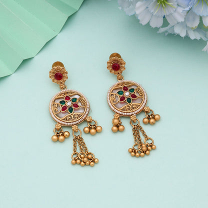 Rani & Green Color Elegante Festliche Kollektion Mattgoldene Ohrringe