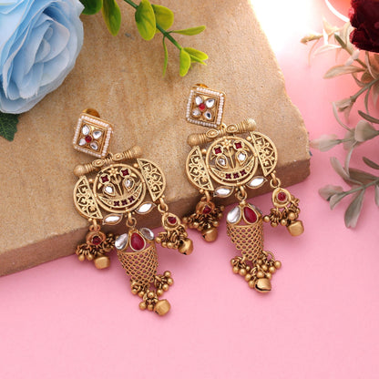 Rani Color Classic Royal Matte Gold Earrings