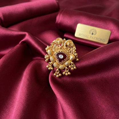 Rot-Mattgoldringe, traditionelle festliche Statement-Schmuckkollektion Design
