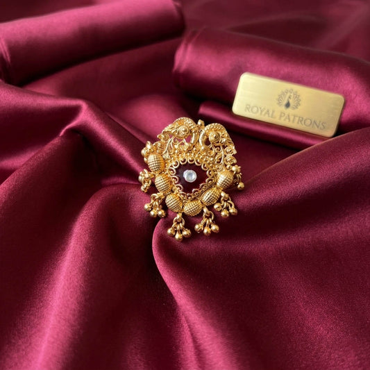 Rot-Mattgoldringe, traditionelle festliche Statement-Schmuckkollektion Design
