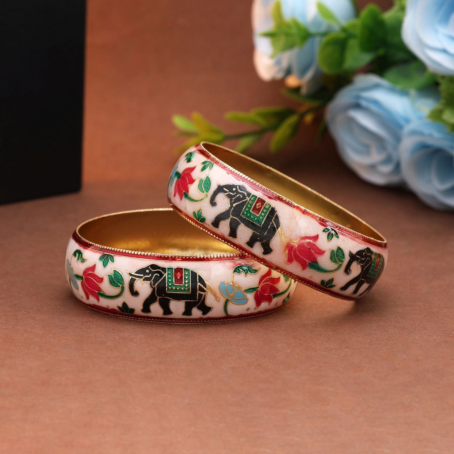 Multi Color Hand Painted Meenakari Bangle Crafted For Festive Occasions