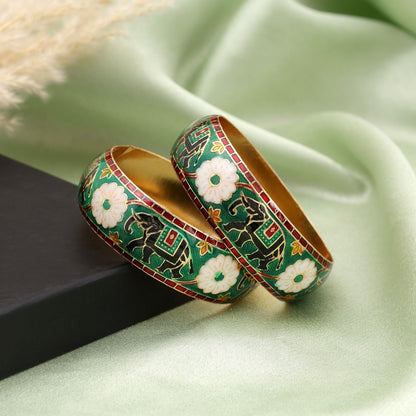 Multi Color Hand Painted Meenakari Bangle Perfect For Ethnic Styling