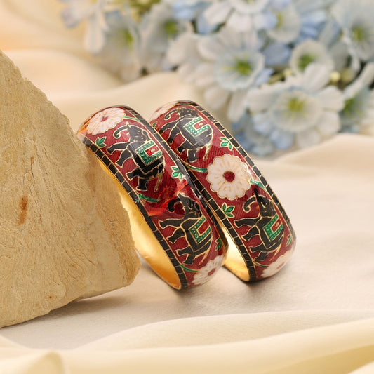 Multi Color Hand Painted Meenakari Bangle With Vibrant Traditional Patterns