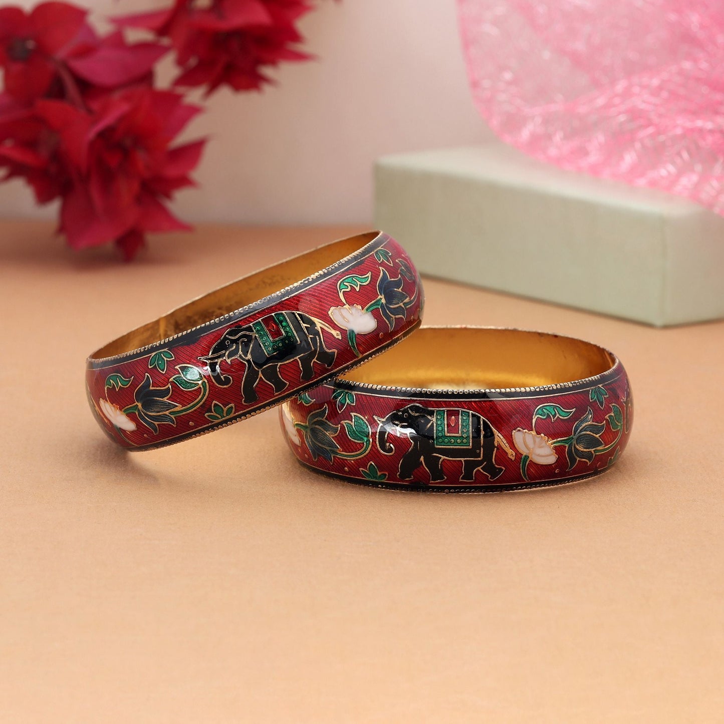Multi Color Hand Painted Meenakari Bangle Designed For Wedding Functions