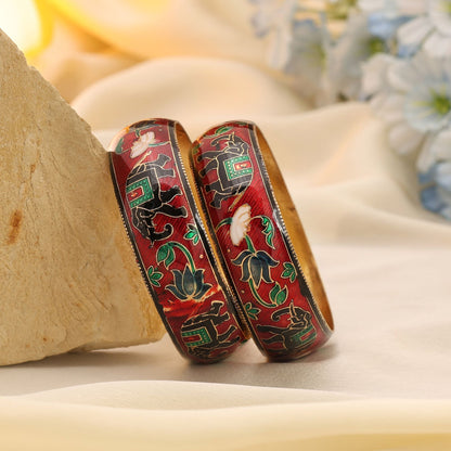 Multi Color Hand Painted Meenakari Bangle Designed For Wedding Functions