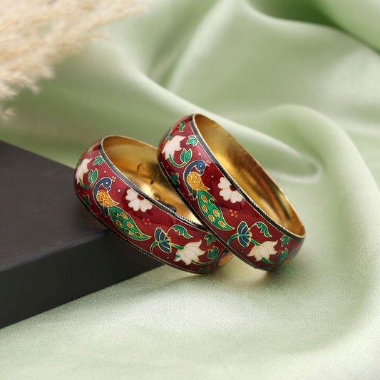 Multi Color Hand Painted Meenakari Bangle Suitable For Festive Gifting
