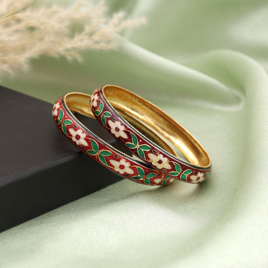 Multi Color Hand Painted Meenakari Bangle Made For Traditional Celebrations