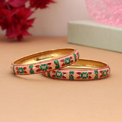 Mehrfarbiger handbemalter Meenakari-Armreif mit hochwertigem handbemaltem Finish