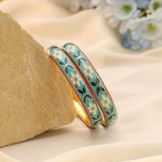 Multi Color Hand Painted Meenakari Bangle Inspired By Rajasthani Craft