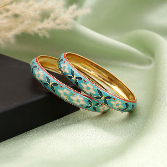 Multi Color Hand Painted Meenakari Bangle Inspired By Rajasthani Craft