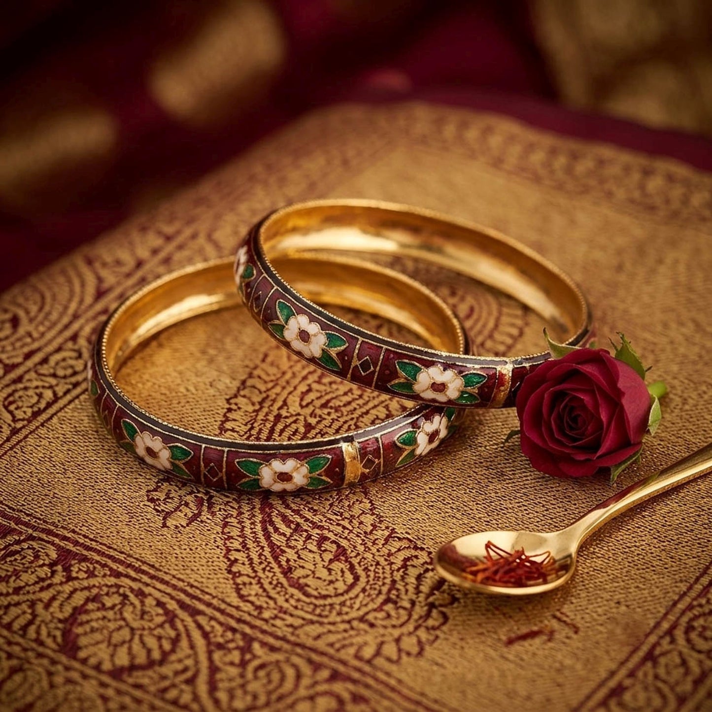 Multi Color Hand Painted Meenakari Bangle with Beautiful Artistic Design for Festive Wear