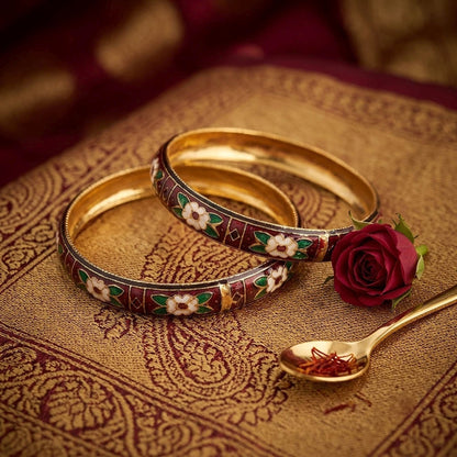 Multi Color Hand Painted Meenakari Bangle with Beautiful Artistic Design for Festive Wear