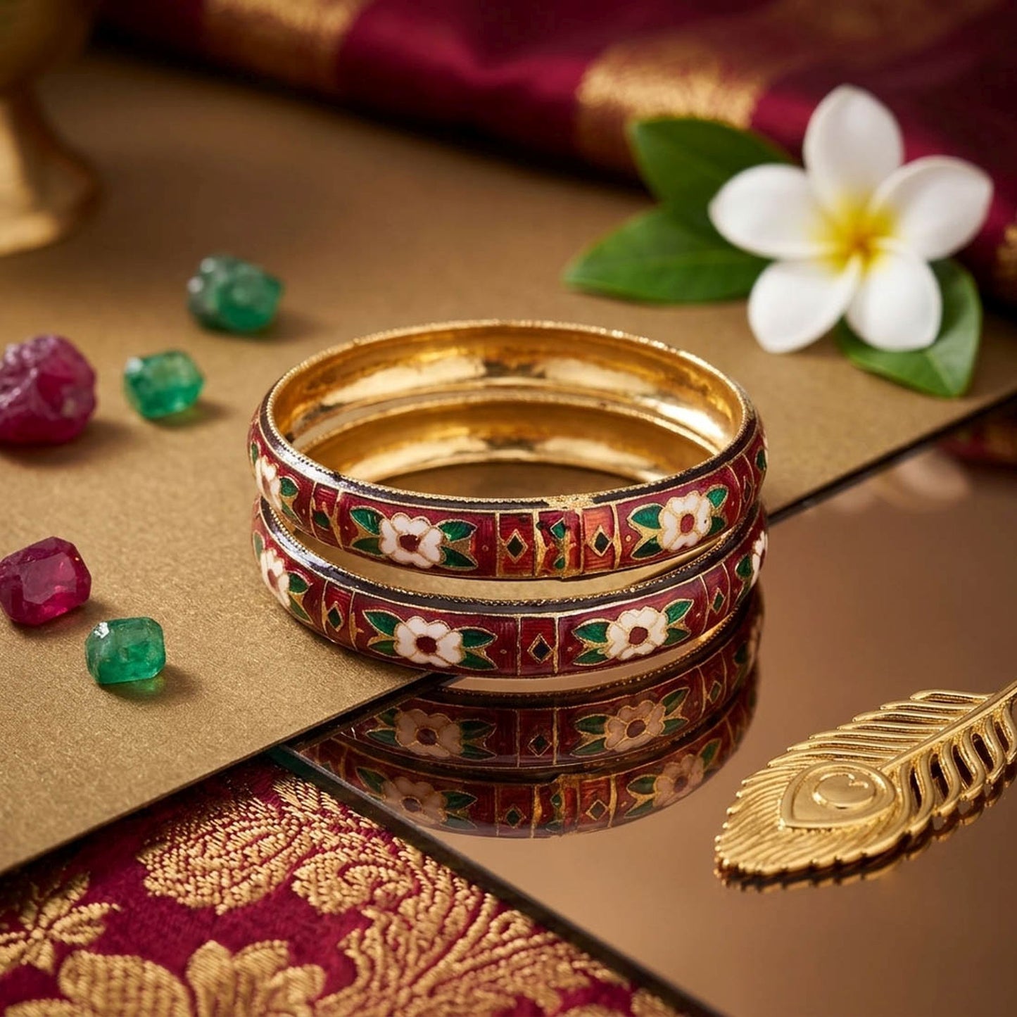 Multi Color Hand Painted Meenakari Bangle with Beautiful Artistic Design for Festive Wear