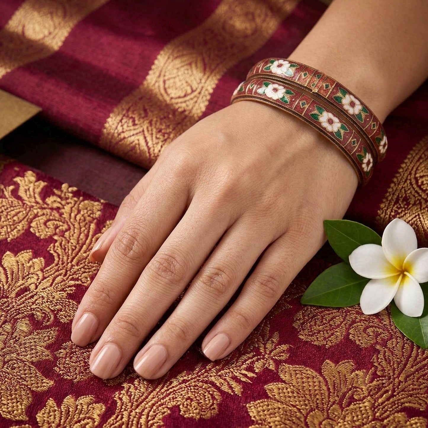 Multi Color Hand Painted Meenakari Bangle with Beautiful Artistic Design for Festive Wear