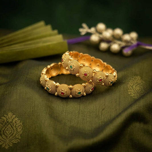 Charming Blush Pink & Green Color Bangle For Special Celebrations