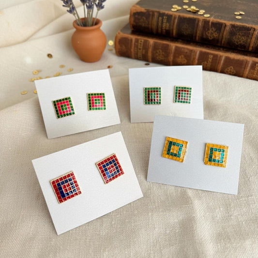 Multi Color 4 Pieces Of Meenakari Earrings (MKE101CMB)