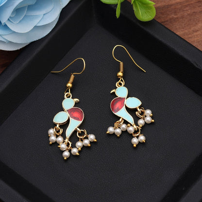 Sky Blue Color Meenakari Earrings Showcasing Airy Festive Beauty With Fine Craftsmanship