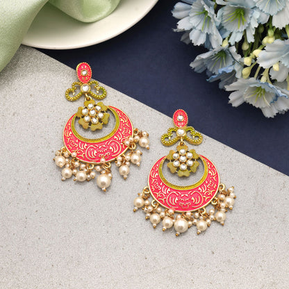 Rani Color Mint Meena Ohrringe geschaffen für königliche ethnische Eleganz und Feierlichkeiten