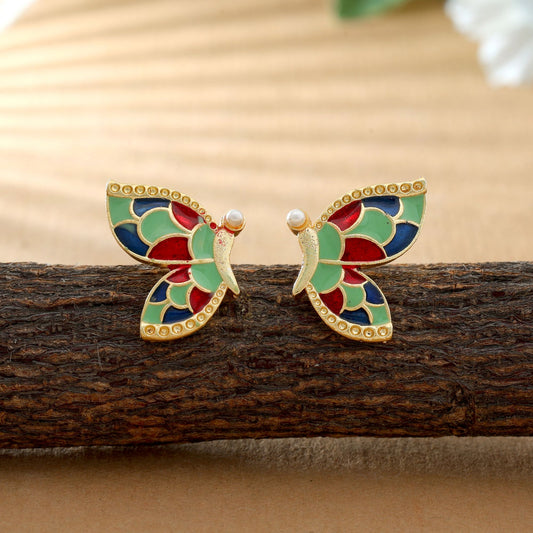 Multi Color Meenakari Earrings Traditional Elegant Ethnic Party Wear Jewelry Design