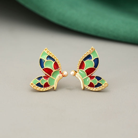Multi Color Meenakari Earrings Traditional Elegant Ethnic Party Wear Jewelry Design
