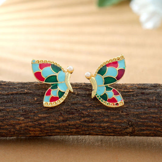 Multi Color Meenakari Earrings Classic Traditional Wedding Jewelry Statement Design