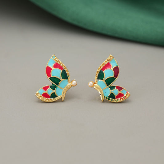 Multi Color Meenakari Earrings Classic Traditional Wedding Jewelry Statement Design
