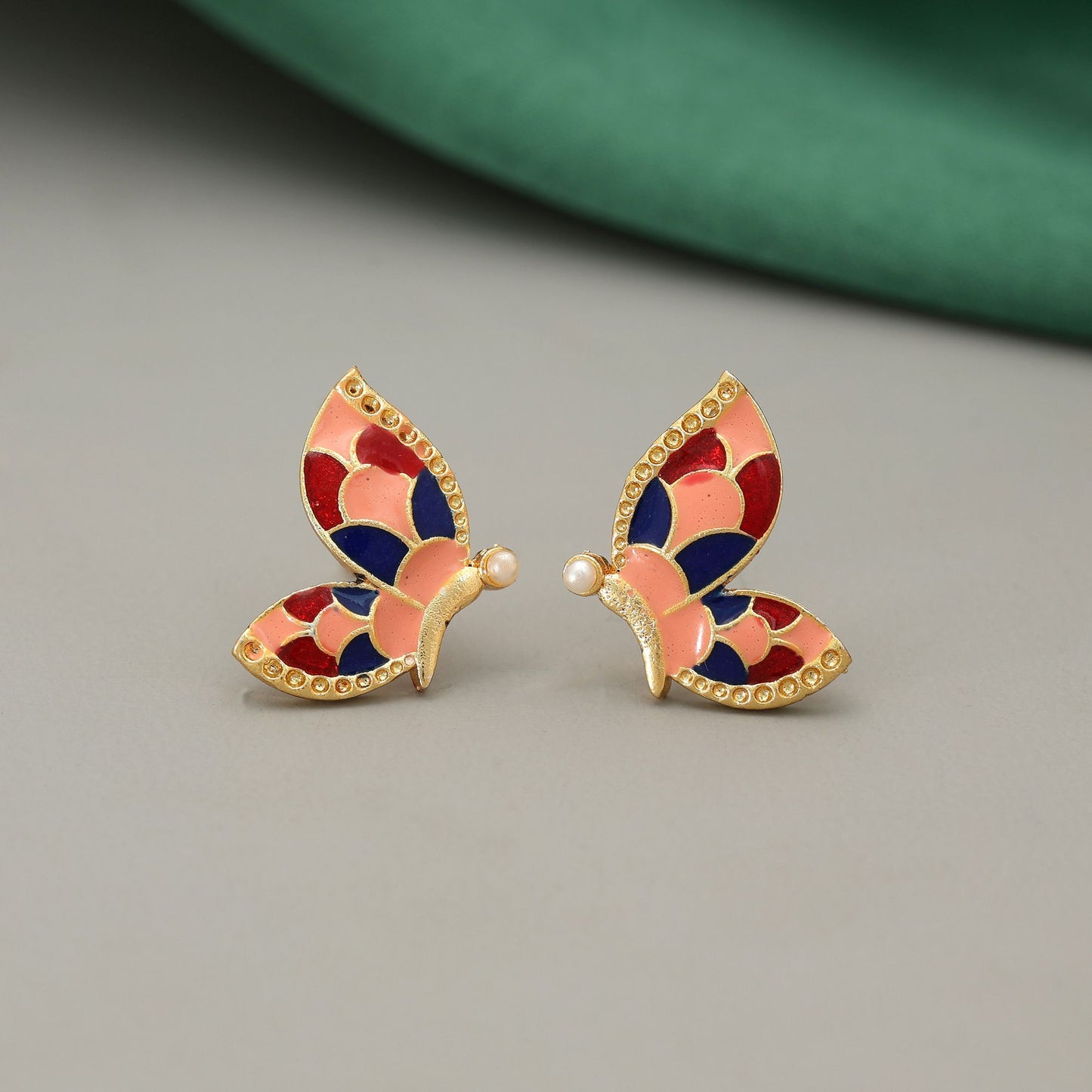 Mehrfarbige Meenakari-Ohrringe Klassisches elegantes Party-Schmuckdesign