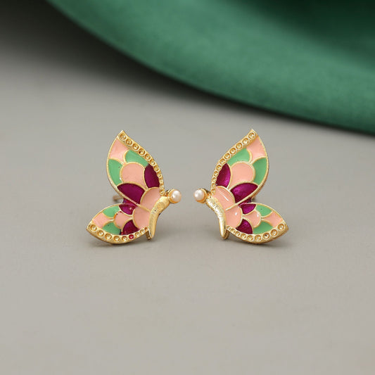 Multi Color Meenakari Earrings Designer Wedding Festive Jewelry Style