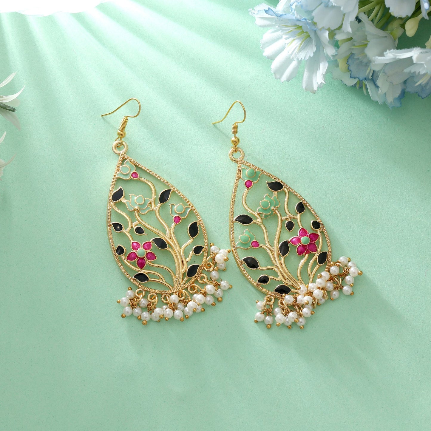 Multi Color Meenakari Earrings Classic Festive Traditional Jewelry Design