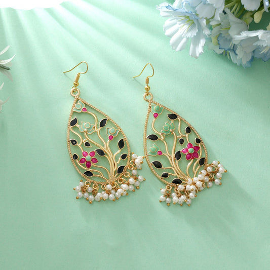 Multi Color Meenakari Earrings Classic Festive Traditional Jewelry Design