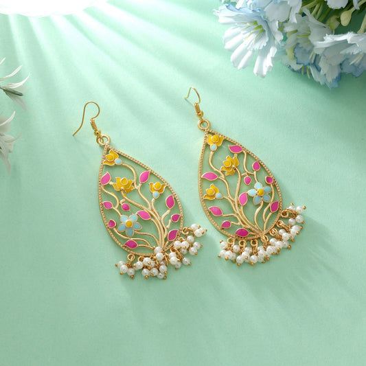 Multi Color Meenakari Earrings Designer Festive Jewelry Collection