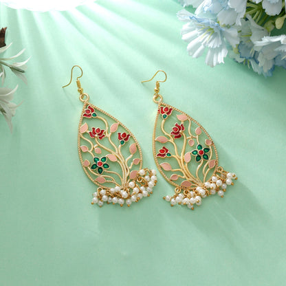Multi Color Meenakari Earrings Stylish Festive Jewelry Design