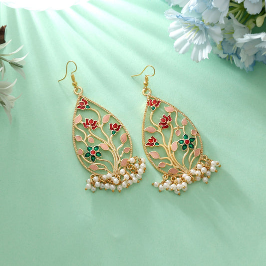 Multi Color Meenakari Earrings Stylish Festive Jewelry Design