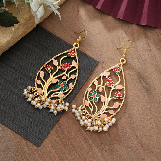 Multi Color Meenakari Earrings Stylish Festive Jewelry Design