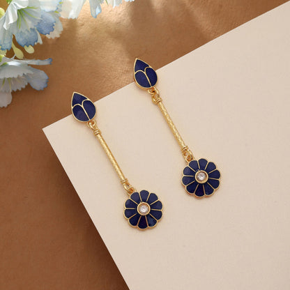 Blaue Meenakari-Ohrringe, elegantes, traditionelles, ethnisches Party-Schmuckdesign