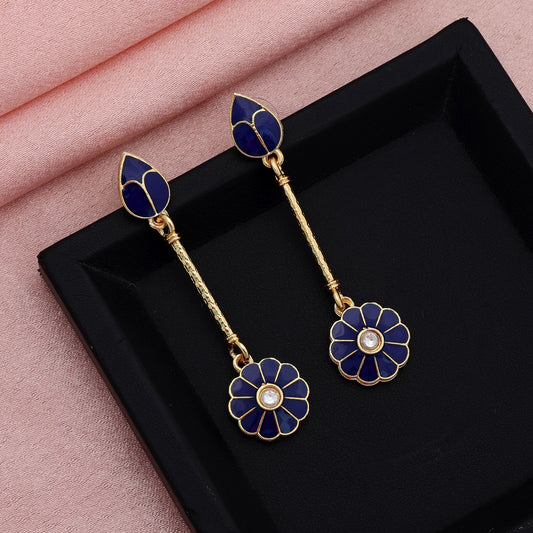 Blaue Meenakari-Ohrringe, elegantes, traditionelles, ethnisches Party-Schmuckdesign