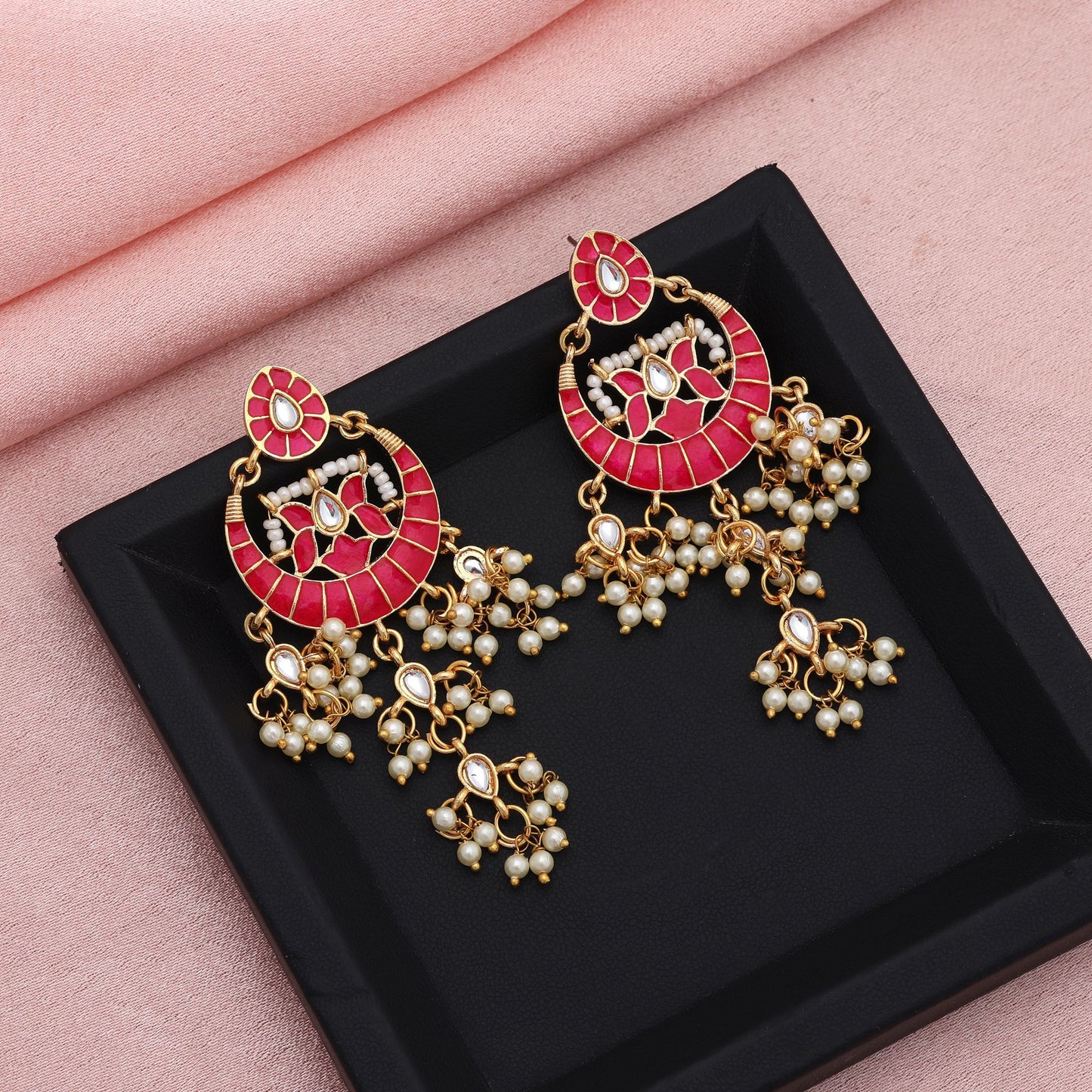 Rani Color Meenakari Ohrringe Elegante traditionelle Party-Schmuckkollektion Design