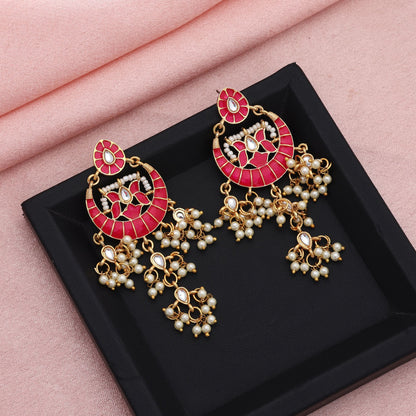 Rani Color Meenakari Ohrringe Elegante traditionelle Party-Schmuckkollektion Design