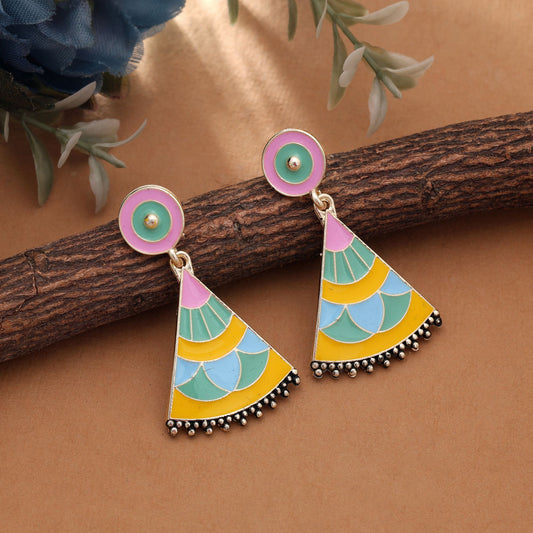 Gelbe Meenakari Ohrringe Elegante festliche ethnische Schmuckkollektion Design