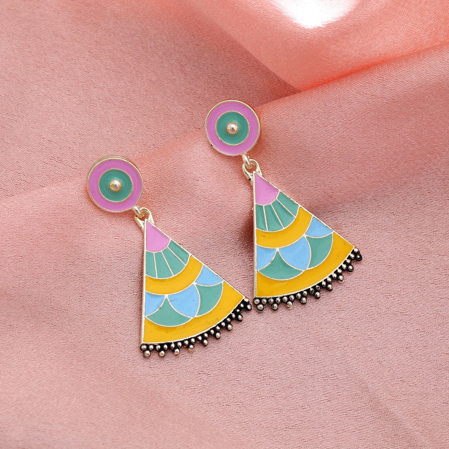 Gelbe Meenakari Ohrringe Elegante festliche ethnische Schmuckkollektion Design