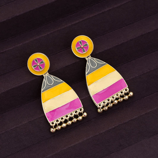 Multi Color Meenakari Earrings Stylish Ethnic Designer Jewelry