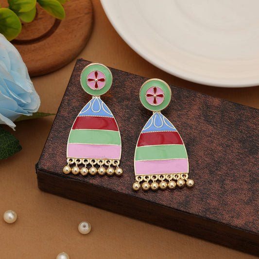Multi Color Meenakari Earrings Classic Traditional Jewelry