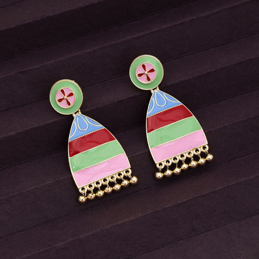 Multi Color Meenakari Earrings Classic Traditional Jewelry
