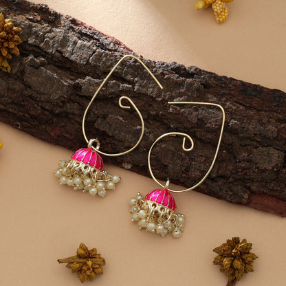Rani Color Meenakari Earrings Elegant Traditional Ethnic Party Wear Jewelry Collection
