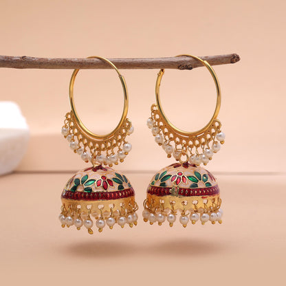 Multi Color Meenakari Earrings Featuring Vibrant Ethnic Jewelry Craftsmanship