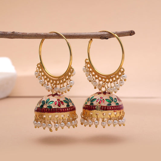 Multi Color Meenakari Earrings Featuring Vibrant Ethnic Jewelry Craftsmanship