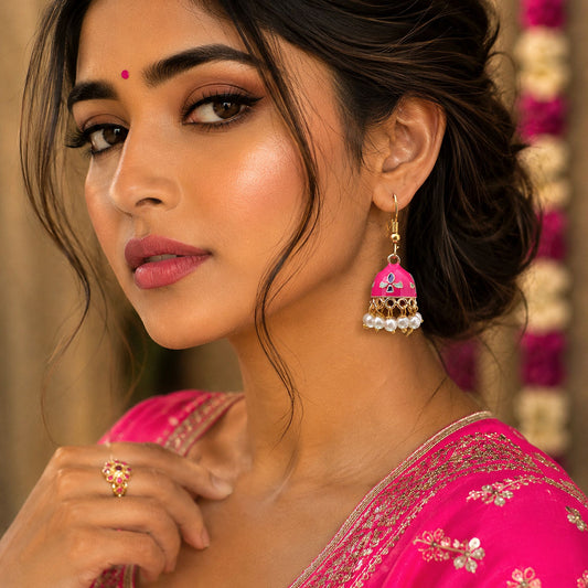 Rani Color Meenakari Ohrringe im eleganten Designer-Schmuckstil gefertigt