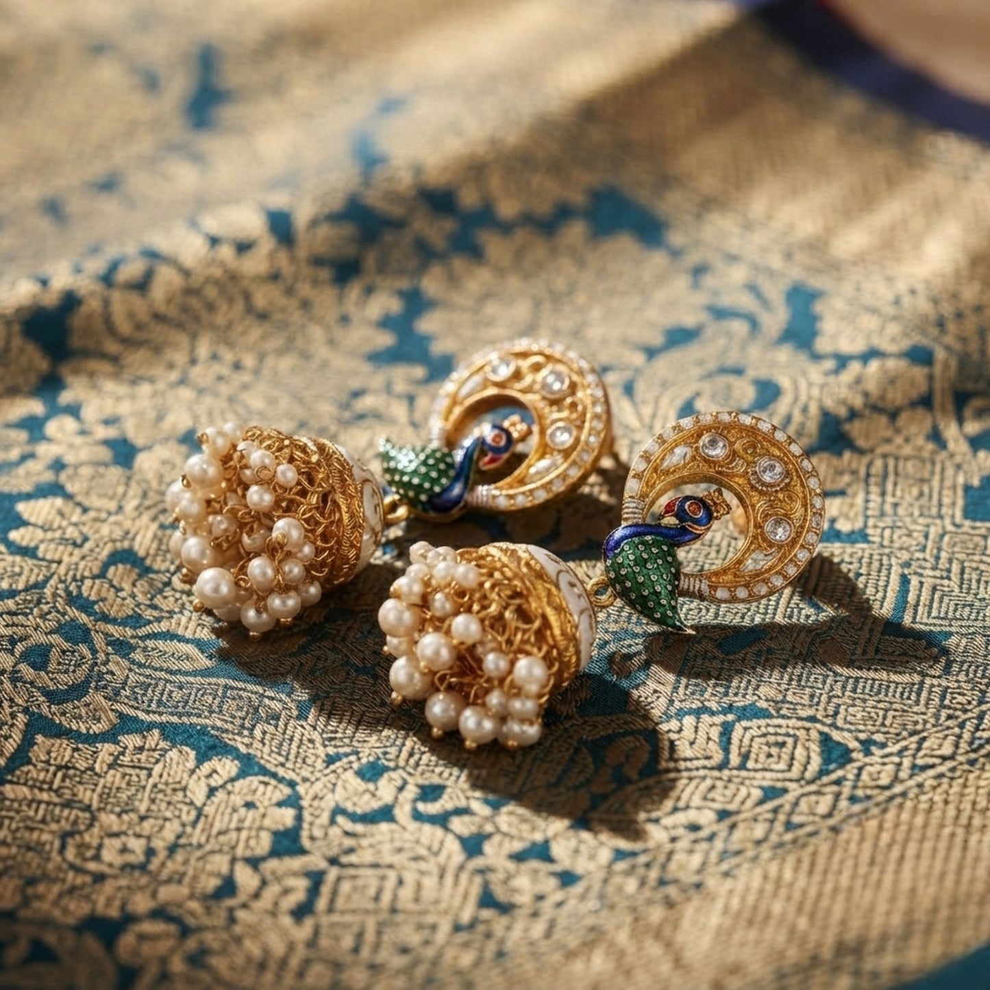 Yellow Color Meenakari Earrings Featuring Premium Festive Traditional Jewelry Style