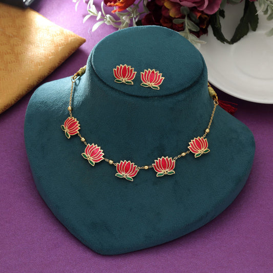 Rani Green Color Meenakari Necklace Set Traditional Handmade Ethnic Bridal Jewelry Design