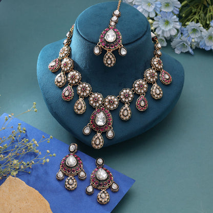 Multi Color Meenakari Kundan Necklace Set with Royal Handmade Traditional Jewelry Design